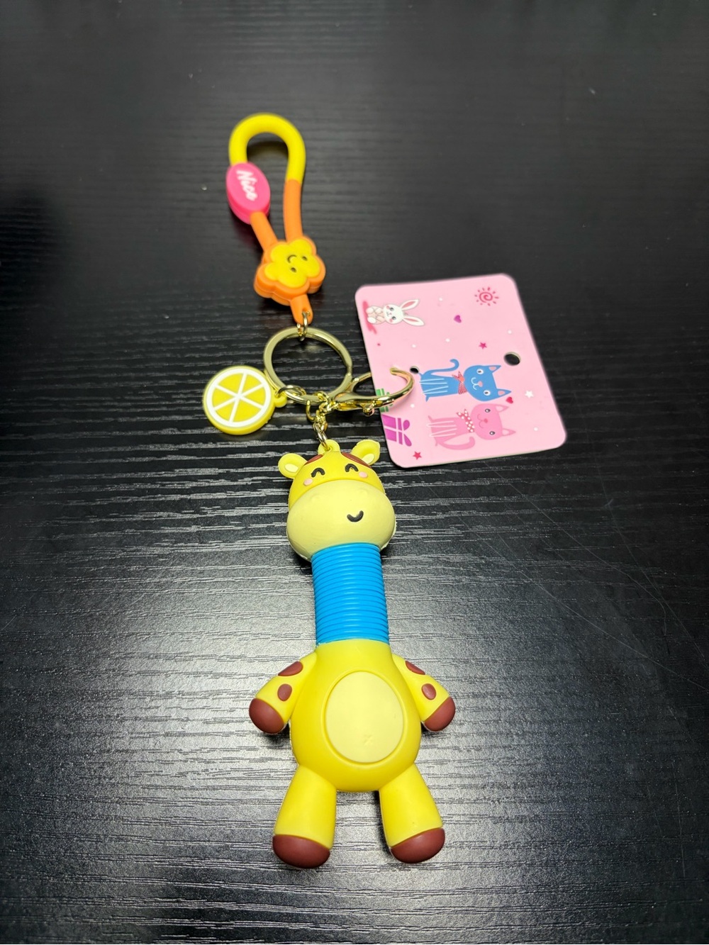 Cute Giraffe Keychain/Bag Charm Toy Cute With Stretchy Neck- Clip-On- Fidget Toy